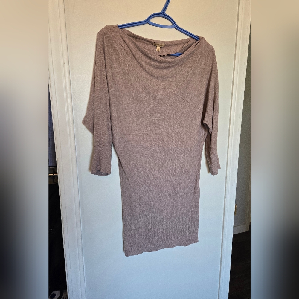 Bordeaux Anthropologie Cowl Neck Sweater - Light Brown